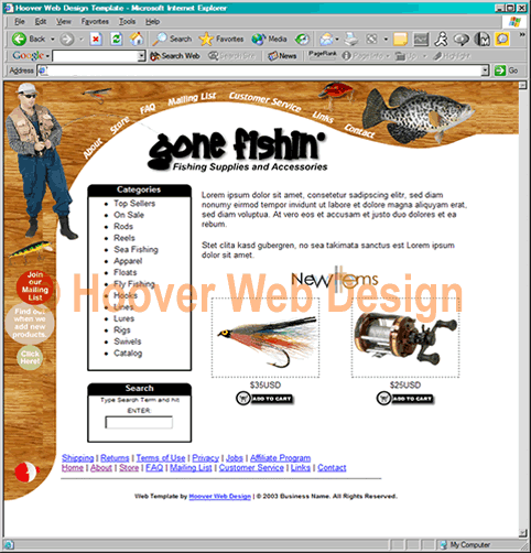 Hoover Web Templates Preview home982 HTML Web Site Design Templates