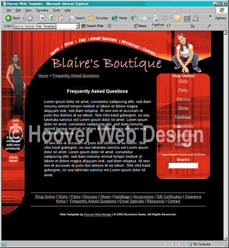 Hoover Web Templates Preview home993 HTML Web Site Design Templates
