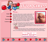 girl website template birth announcement
