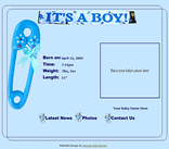 boy baby website template birth announcement