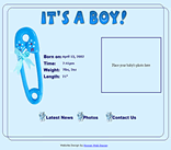 boy baby website template birth announcement