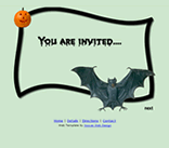 Halloween Party Invitation Web Site Template Vampire Bat Pumpkin Jack O Lantern Spooky Web Template