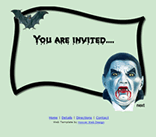 Halloween Party Invitation Web Template Count Dracula Vampire Bat Spooky Halloween Invitation
