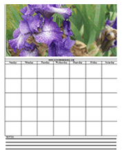 purple iris calendar templates