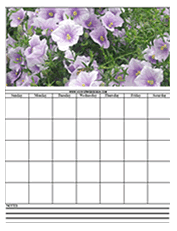 flowers calendar templates