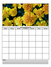 marigolds calendar templates