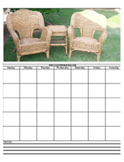 wicker chairs calendar templates
