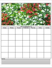 begonias calendar templates
