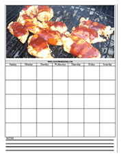 bbq  grill calendar templates