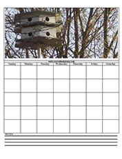 birds house printable calendar