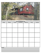 rustic rustic cabin printable calendar