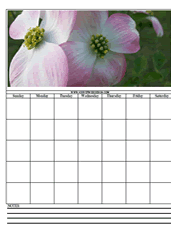 dogwood flowers calendar templates