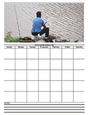 gone fishing calendar templates