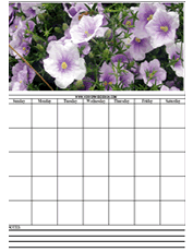 purple floral calendar templates