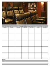 movie theater calendar templates