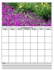 flowers printable calendar templates