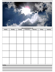 clouds printable calendar templates\
