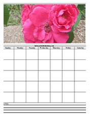 roses printable calendar templates