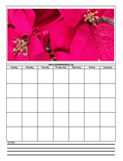 poinsettia printable calendar templates