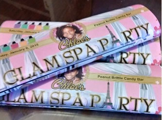 custom glam spa candy bar wrappers