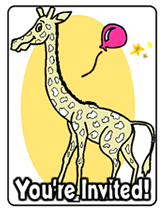 free giraffe party invitations