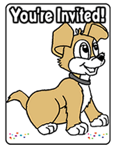 puppy dog themed party invitations