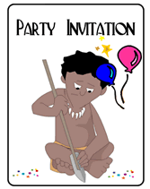 aboriginal art arrow party invitations