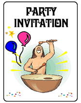 aboriginal art drums blank party invitations