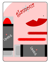 printable lipstick beauty greeting card