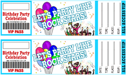 rock star birthday party invitations