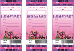 ticket birthday party invitations