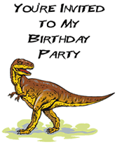 t rex dinosaur  birthday party invitation templates