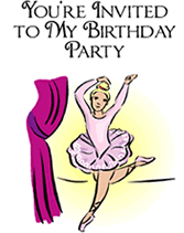 girls ballerina birthday party invitation templates