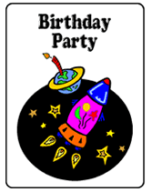 space  birthday party invitation templates