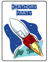 space  birthday party invitation templates