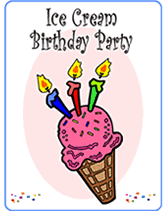 ice cream birthday party invitations