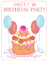 sweeet 16 birthday party invitation templates