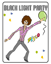 black light printable party invitations