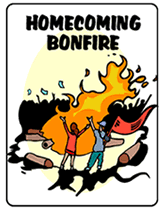 homecoming bonefire invitations