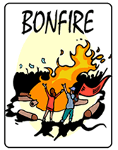 blank bonefire party invitations