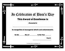 Happy Bosses Day Award Printable