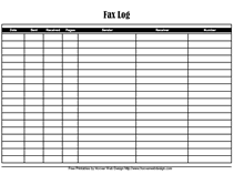 printable free fax log sheet template