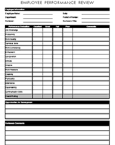 printable employee performance review form
