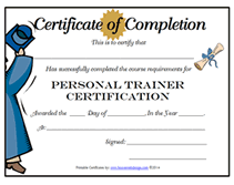 Free Personal Trainer Certification certificate