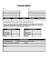 free printable past due collection form letter