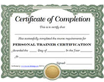 Fancy Personal Trainer Certification certificate