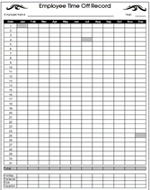 printable employee time off record forms