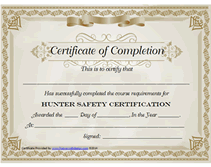 gold hunter safety certificate