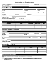 free job employment application form