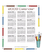 2009 printable calendar